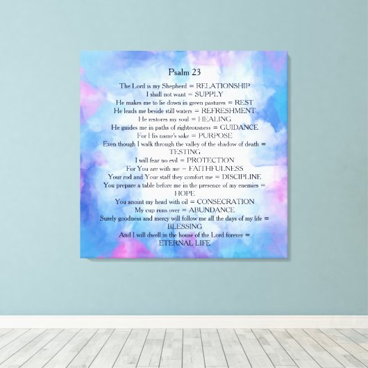 psalm 23 canvas afdruk (Insitu (Houten vloer))