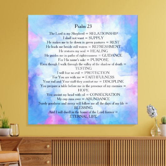 psalm 23 canvas afdruk (Insitu (Woonkamer))