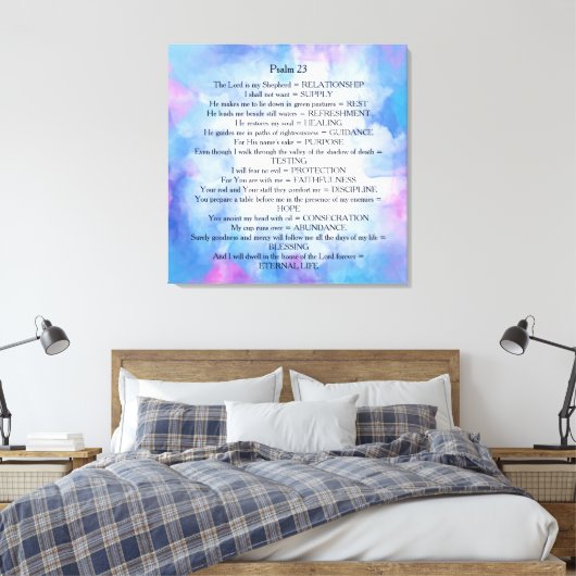 psalm 23 canvas afdruk (Insitu (Slaapkamer))