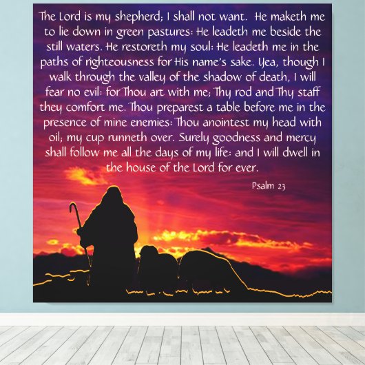 psalm 23 canvas afdruk (Insitu (Houten vloer))