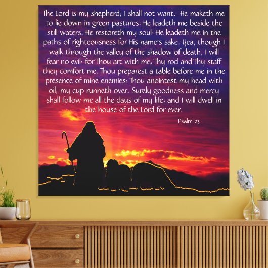psalm 23 canvas afdruk (Insitu (Woonkamer))