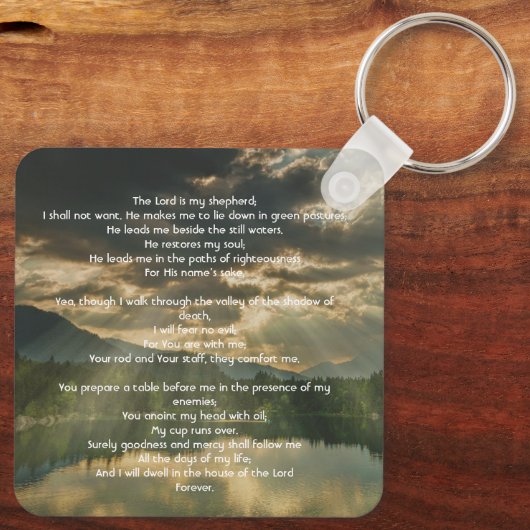 Psalm 23 Celebration of Life Service Sleutelhanger (Achterkant)
