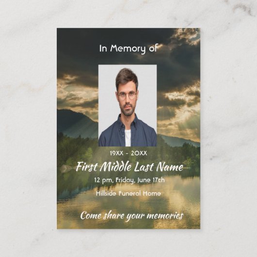 Psalm 23 Celebration of Life Service  Visitekaartje (Achterkant)