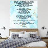 Psalm 23 Celestial Blue Abstract  Canvas Afdruk (Insitu (Slaapkamer))