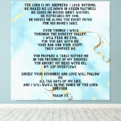 Psalm 23 Celestial Blue Abstract  Canvas Afdruk (Insitu (Houten vloer))