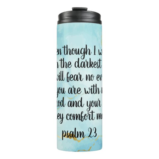 Psalm 23 Celestial Blue Abstract  Thermosbeker (Voorkant)