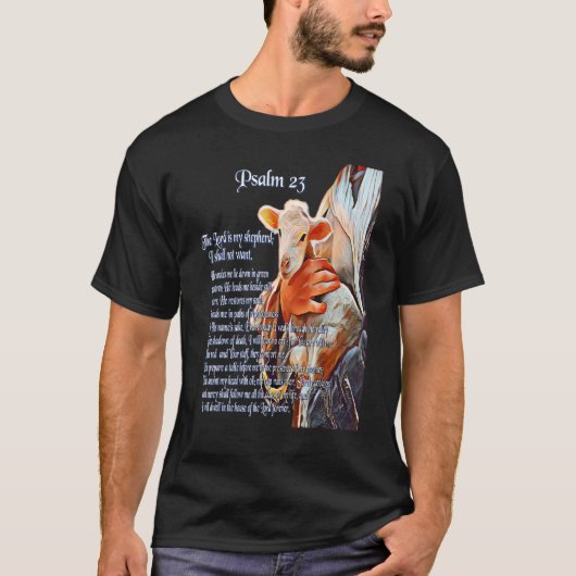 Psalm 23 Christelijke Bijbelgeschrift De Heer is m T-shirt (Voorkant)