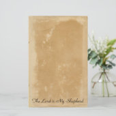 Psalm 23 Christelijke Bijbelvers Oude Perkamentrol Briefpapier (Staand voorkant)