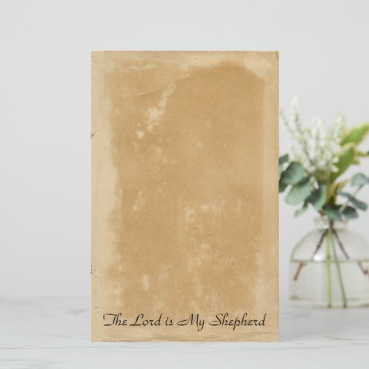 Psalm 23 Christelijke Bijbelvers Oude Perkamentrol Briefpapier (Staand voorkant)