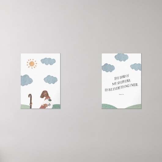 Psalm 23 Christelijke kinder kinderkamer kunst set (Voorkant)