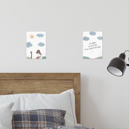 Psalm 23 Christelijke kinder kinderkamer kunst set (Slaapkamer)