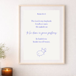 Psalm 23 Christelijke Wanddecoratie | God zorgt vo Poster