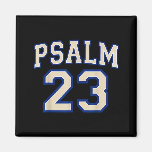 Psalm 23 Christian Faith Ivory And Blue Varisty Le Magneet (Voorkant)