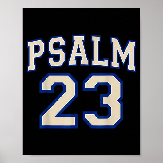 Psalm 23 Christian Faith Ivory And Blue Varisty Le Poster (Voorkant)