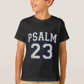 Psalm 23 Christian Faith Ivory And Blue Varisty Le T-shirt (Voorkant)