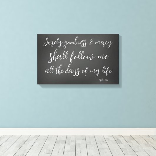 Psalm 23 De Heer is mijn Bijbelverse Shepherd Canvas Afdruk (Insitu (Houten vloer))