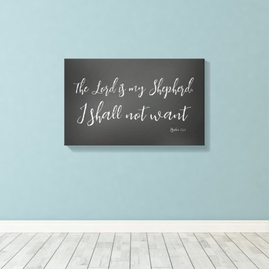Psalm 23 De Heer is mijn Bijbelverse Shepherd Canvas Afdruk (Insitu (Houten vloer))