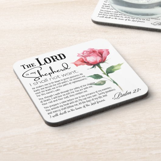 Psalm 23 De Heer is mijn Herder Bier Onderzetter (Linkerzijde)