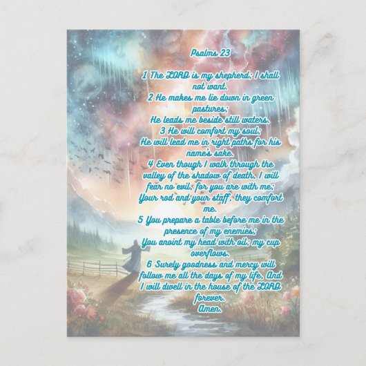 Psalm 23 De Heer is mijn herder Briefkaart (Voorkant)
