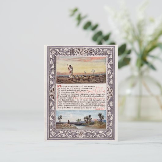 Psalm 23: "De Heer is mijn Herder" Briefkaart (Staand voorkant)