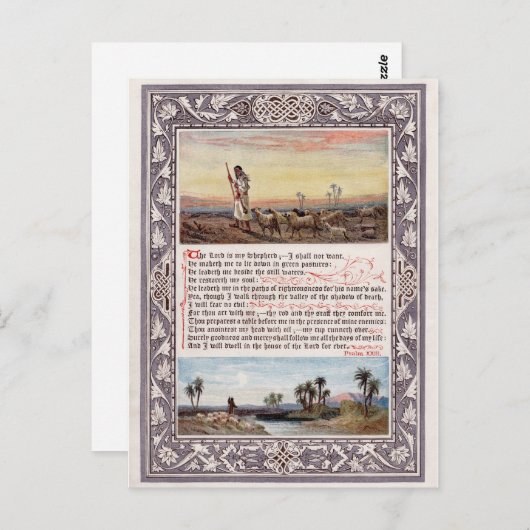 Psalm 23: "De Heer is mijn Herder" Briefkaart (Voorkant / Achterkant)