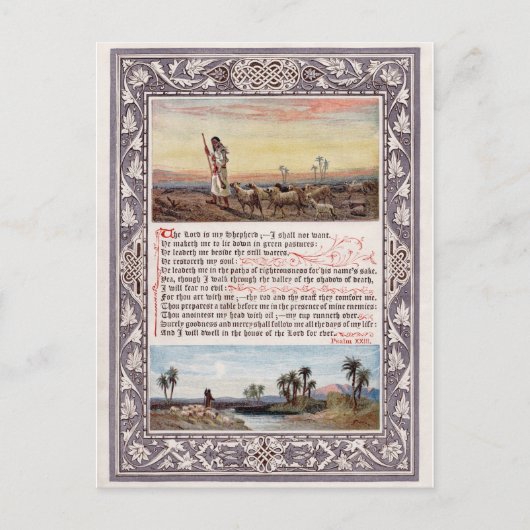 Psalm 23: "De Heer is mijn Herder" Briefkaart (Voorkant)