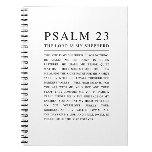 Psalm 23: De Heer is mijn Herder Notitieboek (Voorkant)