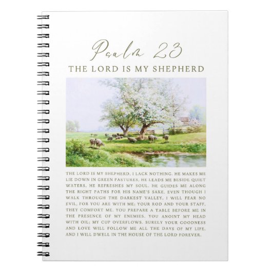 Psalm 23: De Heer is mijn Herder Notitieboek (Voorkant)