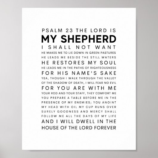 Psalm 23 De Heer is mijn Herder Poster (Voorkant)
