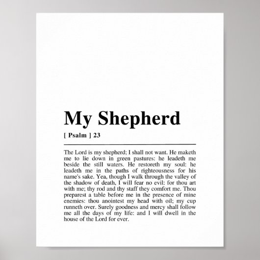 Psalm 23: De Heer is mijn Herder Poster (Voorkant)