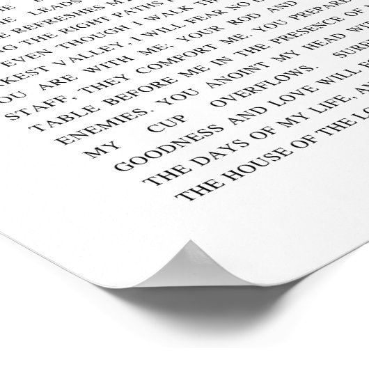 Psalm 23: De Heer is mijn Herder Poster (Hoek)