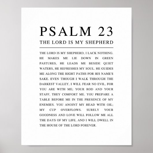 Psalm 23: De Heer is mijn Herder Poster (Voorkant)