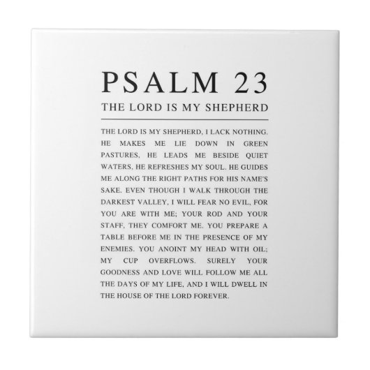Psalm 23: De Heer is mijn Herder Tegeltje (Voorkant)