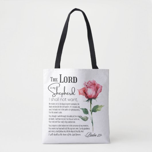 Psalm 23 De Heer is mijn Herder Tote Bag (Voorkant)