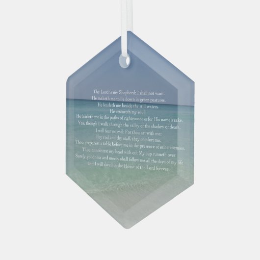 Psalm 23 De Heer is mijn herderkerst in Shepherd Glas Ornament (Voorkant links)