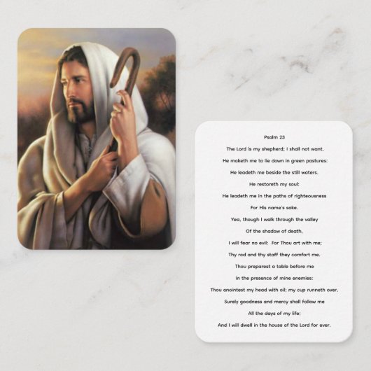 Psalm 23 De Heer is mijn Kaart van het Herdersgebe Visitekaartje (Voorkant / Achterkant)