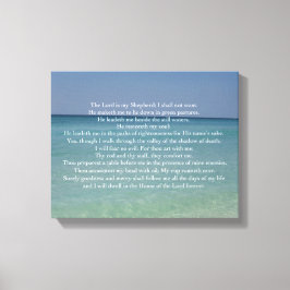 Psalm 23 De Heer is mijn Shepherd Beauful Beach Canvas Afdruk