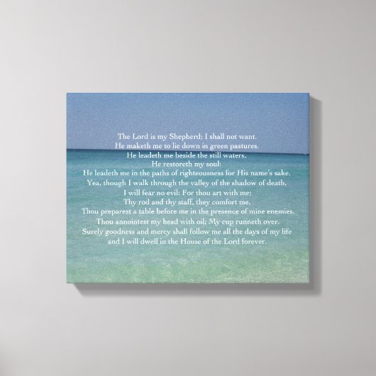 Psalm 23 De Heer is mijn Shepherd Beauful Beach Canvas Afdruk (Voorkant)