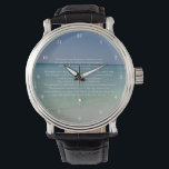 Psalm 23 De Heer is mijn Shepherd Beauful Beach Horloge<br><div class="desc">Mooie strandfoto's op een polshorloge met de 23e psalm: De Heer is mijn herder. Ik zal het niet willen. Hij liet me liggen in groene weiden. Hij leid me naast de stilstaande wateren. Hij herstelt mijn ziel. Dit Christelijke tweekleurige horloge maakt een prachtig cadeau voor een kerk of een religieuze...</div>