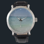 Psalm 23 De Heer is mijn Shepherd Beauful Beach Horloge<br><div class="desc">Mooie strandfoto's op een polshorloge met de 23e psalm: De Heer is mijn herder. Ik zal het niet willen. Hij liet me liggen in groene weiden. Hij leid me naast de stilstaande wateren. Hij herstelt mijn ziel. Dit Christelijke tweekleurige horloge maakt een prachtig cadeau voor een kerk of een religieuze...</div>