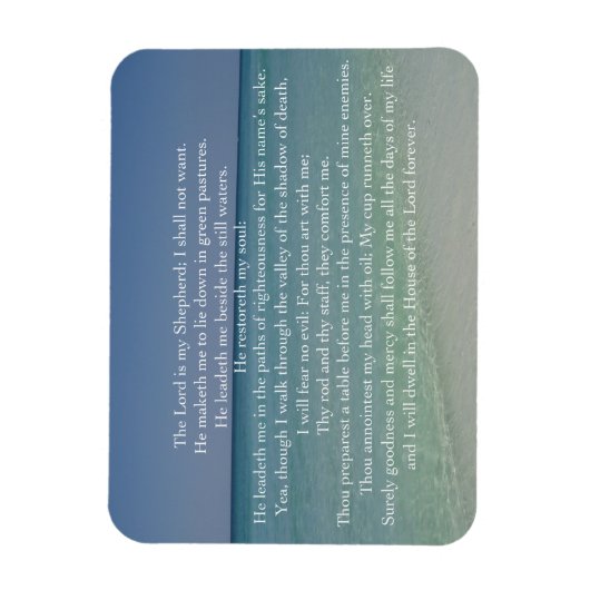 Psalm 23 De Heer is mijn Shepherd Beauful Beach Magneet (Verticaal)