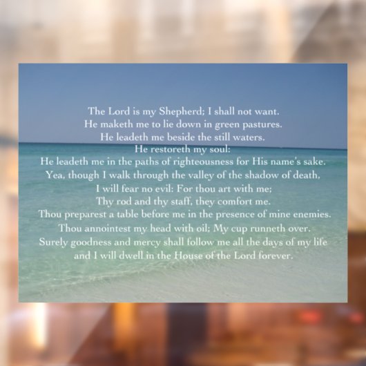 Psalm 23 De Heer is mijn Shepherd Beauful Beach Raamsticker (Vel 2)