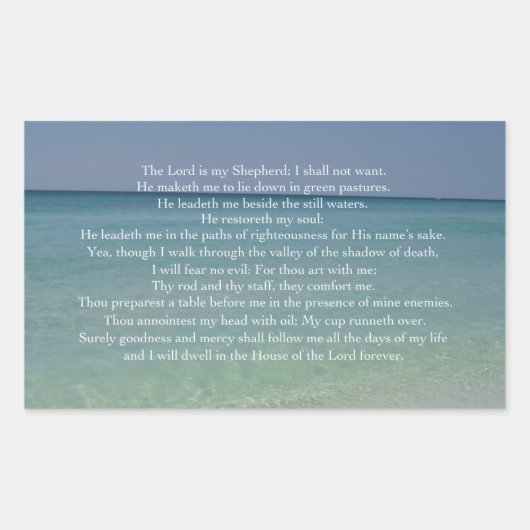 Psalm 23 De Heer is mijn Shepherd Beauful Beach Rechthoekige Sticker (Voorkant)