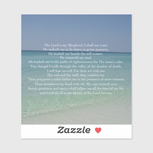Psalm 23 De Heer is mijn Shepherd Beauful Beach Sticker (Vel)