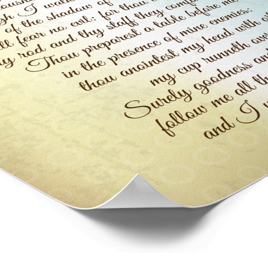 Psalm 23 De Heer is mijn Shepherd, Bijbelverse Poster (Hoek)