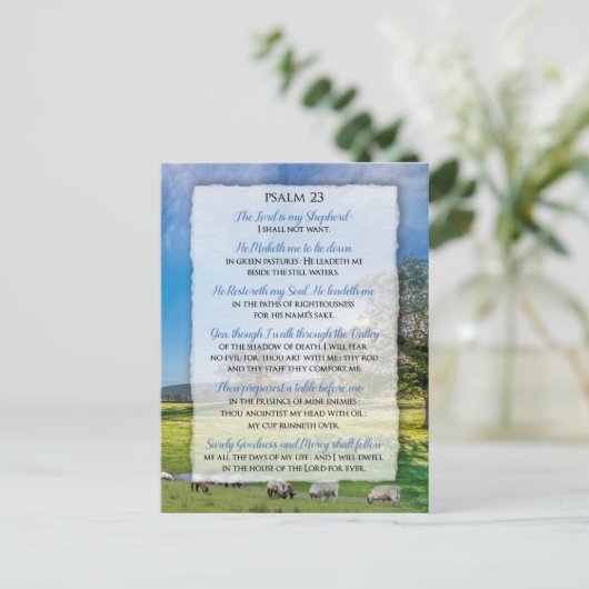 Psalm 23 - De Heer is mijn Shepherd Briefkaart (Staand voorkant)
