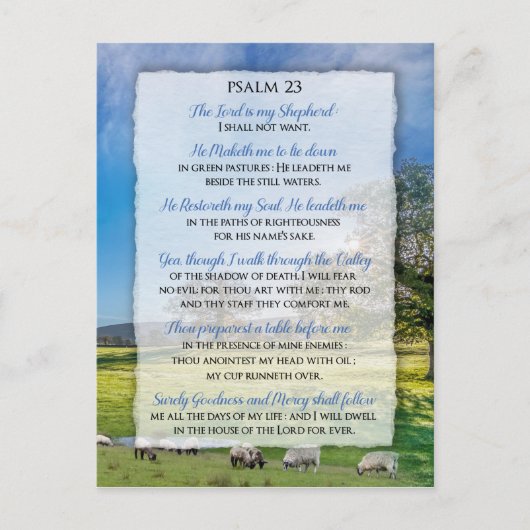 Psalm 23 - De Heer is mijn Shepherd Briefkaart (Voorkant)