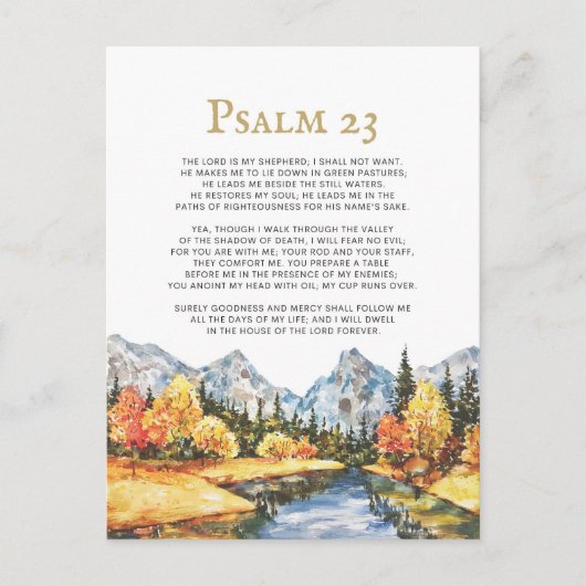 Psalm 23 De Heer is mijn Shepherd Briefkaart (Voorkant)