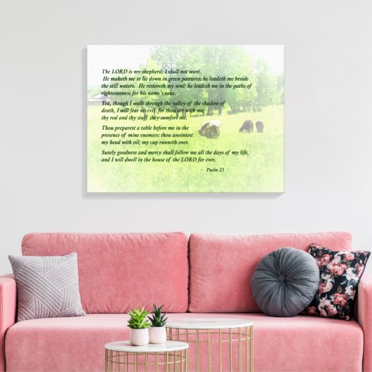 Psalm 23 De Heer is mijn Shepherd Canvas Afdruk (Insitu (Woonkamer))