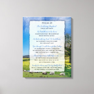 Psalm 23 - De Heer is mijn Shepherd Canvas Afdruk